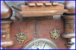 Antique Vintage Old German Wooden Wall Watch