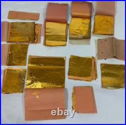 Antique Vintage Original 1920s German Gold Leaf Sheets Large Lot of Mixed Sizes