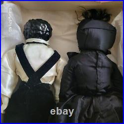 Antique Vintage Pair Of German China Head Dolls MOURNING OUTFITS 20 Man & Woman