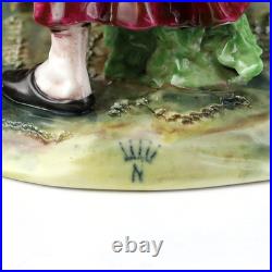 Antique/Vintage Pair of German Porcelain Peasant Figurines Capodimonte N Mark