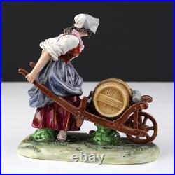 Antique/Vintage Pair of German Porcelain Peasant Figurines Capodimonte N Mark