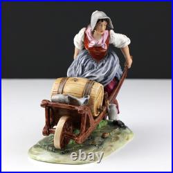 Antique/Vintage Pair of German Porcelain Peasant Figurines Capodimonte N Mark