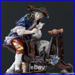 Antique/Vintage Pair of German Porcelain Peasant Figurines Capodimonte N Mark