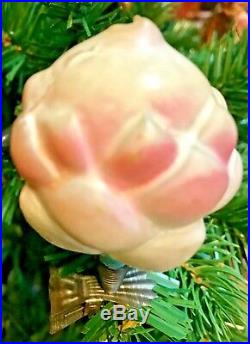 Antique Vintage Pastel Artichoke On A Clip German Glass Christmas Ornament