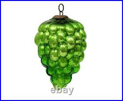 Antique Vintage Pea Green Cluster of Grapes Mercury Glass Kugel Christmas German