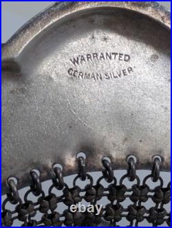 Antique Vintage Purse Mythological Mermaids Sea Monsters German Silver BB92-5