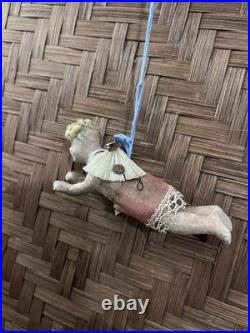 Antique Vintage Victorian German Wax Cherub Angel Christmas Ornament