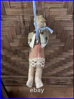 Antique Vintage Victorian German Wax Cherub Angel Christmas Ornament