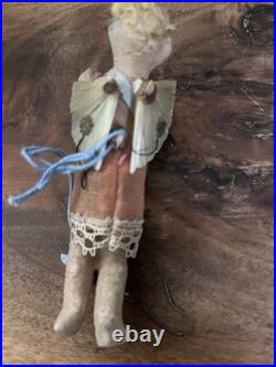 Antique Vintage Victorian German Wax Cherub Angel Christmas Ornament