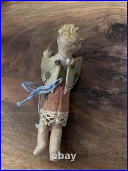 Antique Vintage Victorian German Wax Cherub Angel Christmas Ornament