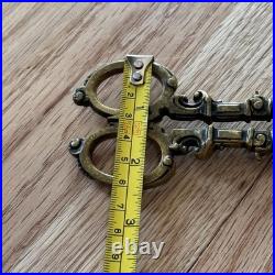 Antique/ Vintage Victorian Ornate German Heavy Brass Handled Scissors & Sheath