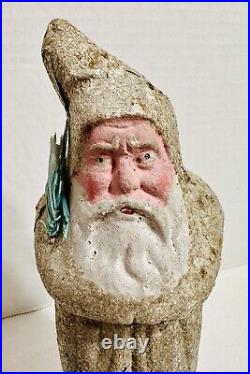 Antique Vintage White Belsnickle German Santa Paper Mache Composition- 8-1/2 Antique Vintage White Belsnickle German Santa Paper Mache Composition- 8-1/2