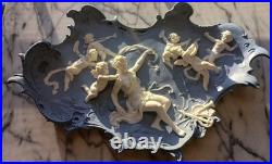 Antique Volkstedt German Blue Jasperware, 19th century, Goddess & Cherubs Antique Volkstedt German Blue Jasperware, 19th century, Goddess & Cherubs