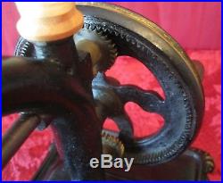 Antique Vtg 1800's Cast Iron Table Top Hand Crank Sewing Machine German Works EX