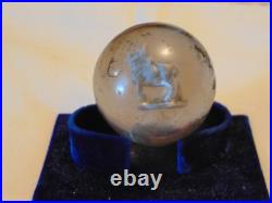 Antique Vtg 2 German Sulfide Marble Standing Deer Buck Wildlife