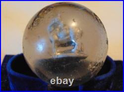 Antique Vtg 2 German Sulfide Marble Standing Deer Buck Wildlife