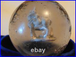 Antique Vtg 2 German Sulfide Marble Standing Deer Buck Wildlife