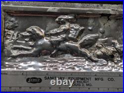 Antique Vtg German Anton Reiche Easter Postcard Chocolate Mold Rabbit Riding Dog