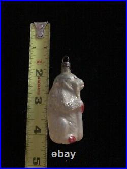 Antique Vtg Mercury Glass German Bear with Stick Christmas Xmas Ornament- 1900s Antique Vtg Mercury Glass German Bear with Stick Christmas Xmas Ornament- 1900s
