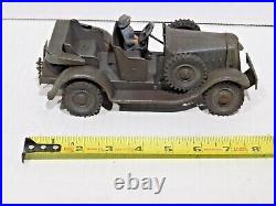 Antique Vtg Prewar Hausser Elastolin German Tinplate Staff Car Military Toy