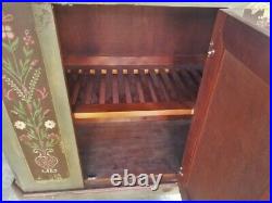 Antique Vtg Swedish German French Country Painted Cabinet Hutch Cupboard Pantry