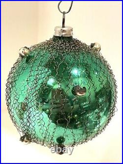 Antique W German Blown Glass Christmas Ornament Set Of 5 Wire Wrapped Design 3 Antique W German Blown Glass Christmas Ornament Set Of 5 Wire Wrapped Design 3