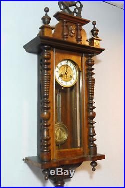Antique Wall Clock German Wall Clock Regulator Vintage Clock Mahogany wood