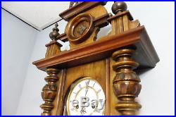 Antique Wall Clock Old German Wall Clock in Mahogany Wood Vintage