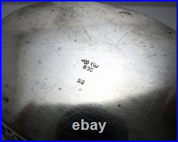 Antique c1890 German Pierced Silver 800 Bon Bon Nut Glass Dish Sugar Bowl Basket