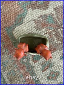 Antique early 1900s German fairing Red Devils in Purse figure, porcelain, RARE