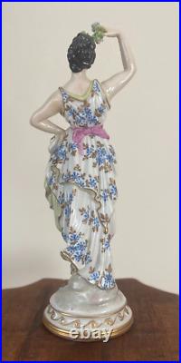 Antique rare German porcelain statue-Lady with flowers-marked