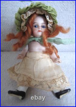 Antique small All Bisque Jointed Girl Doll German 4 1/4 tall Antique small All Bisque Jointed Girl Doll German 4 1/4 tall