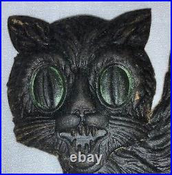 Antique/vintage 1930's German Halloween Mini-diecut Arched-back Black Cat