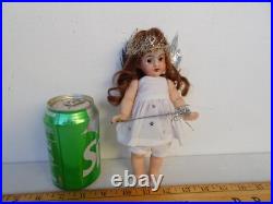 Antique, vintage 8'' small German, bisque, Christmas fairy doll, angel, tree topper