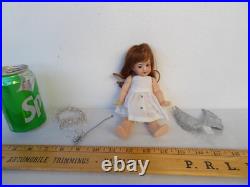 Antique, vintage 8'' small German, bisque, Christmas fairy doll, angel, tree topper