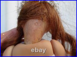 Antique, vintage 8'' small German, bisque, Christmas fairy doll, angel, tree topper