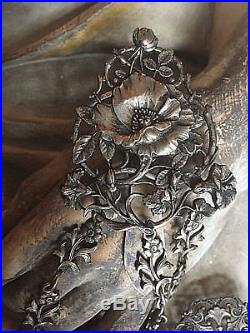 Antique/vintage Circa 1860-1870 Large Silver German Detailed Chatelaine/brooch 1