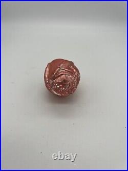 Antique/vintage. German Glass Christmas Ornament Pink Rose/tulip Flower Clip On