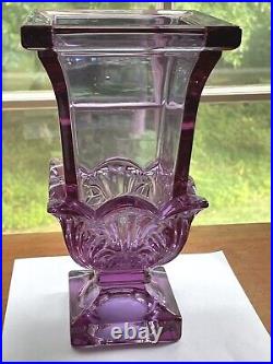 Antique vintage German alexandrite neodymium purple crystal vase