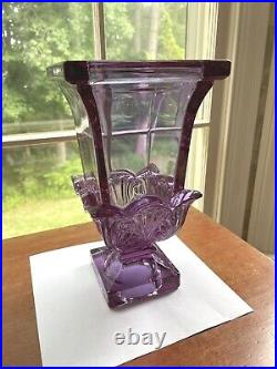 Antique vintage German alexandrite neodymium purple crystal vase