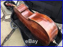 Antique vintage mid 1800s (1840s) German factory cello, Bam case