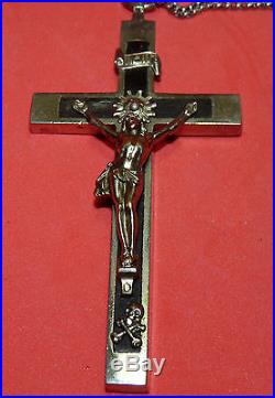 Antique vtg Christian Cross Crossbones Skull Antique Made in GERMANY German