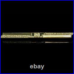 Art Deco 14k gold estate bar pin, 1931 German brooch M-F