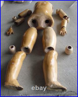 BIG Vintage 1920s German Composition Jointed Doll Body Arms Legs 17 1/2 Tall