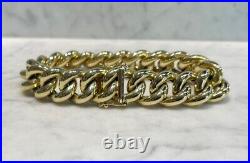 Beautiful 14k Yellow Gold Birks German Link Bracelet C1980 HEAVY