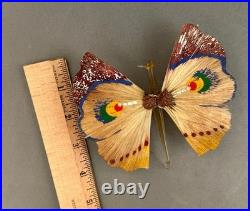 Beautiful Antique Butterfly Annealed Glass Hand painted Spun Glass Wings German