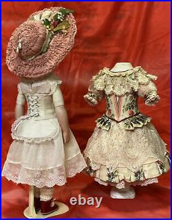 Beautiful Antique Silk 10pc Outfit for 17-18French or German Doll BRU Jemeau