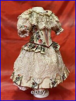 Beautiful Antique Silk 10pc Outfit for 17-18French or German Doll BRU Jemeau