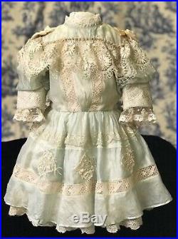 Beautiful Antique Silk Dress & Hat for 30-31 French or German Doll BRU Jemeau