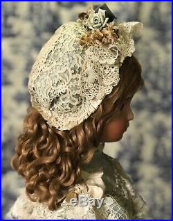 Beautiful Antique Silk Dress & Hat for 30-31 French or German Doll BRU Jemeau